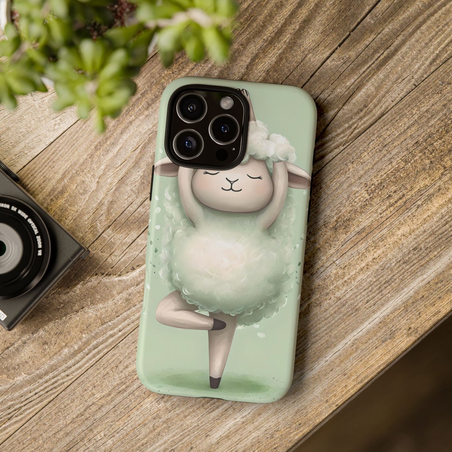 Cute Yoga Sheep Phone Case — Pastel Lamb Ballerina Protective Cover