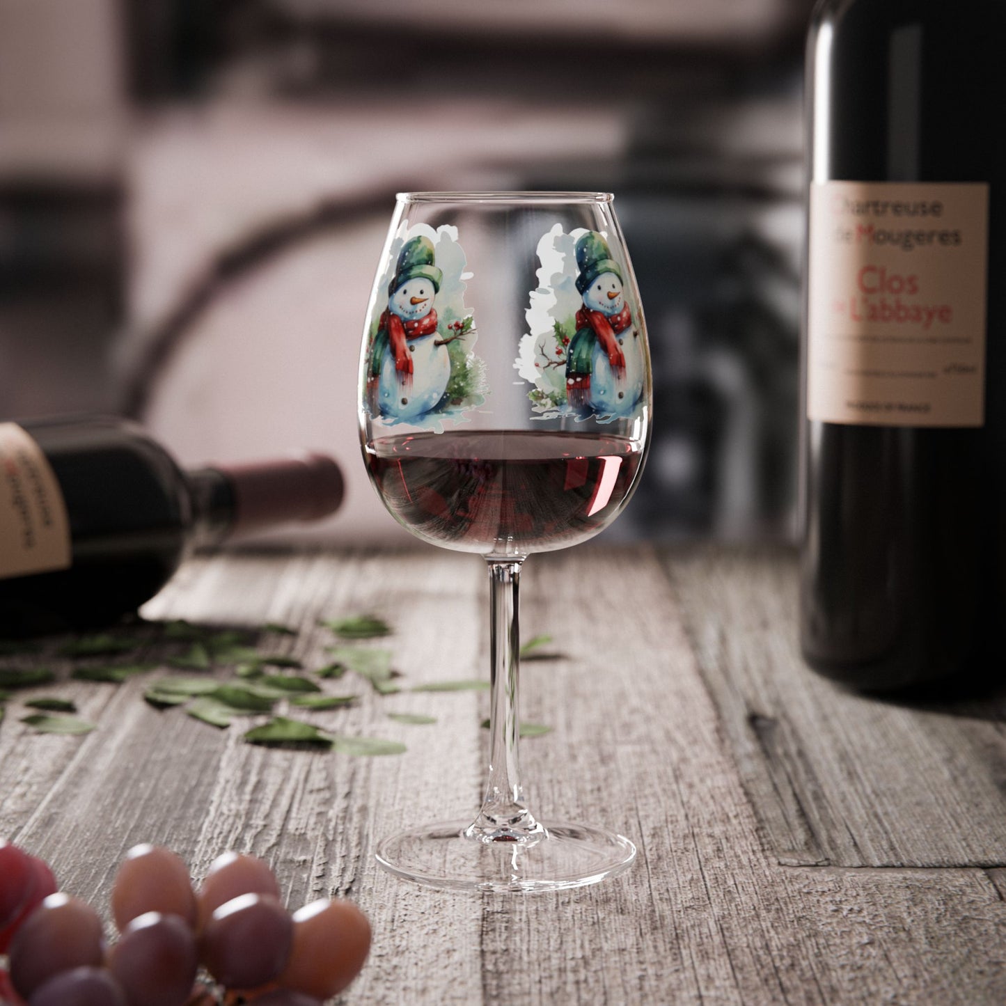 12oz Snowman Wine Glass - Christmas Holiday Holiday Cheer Stemmed Glass