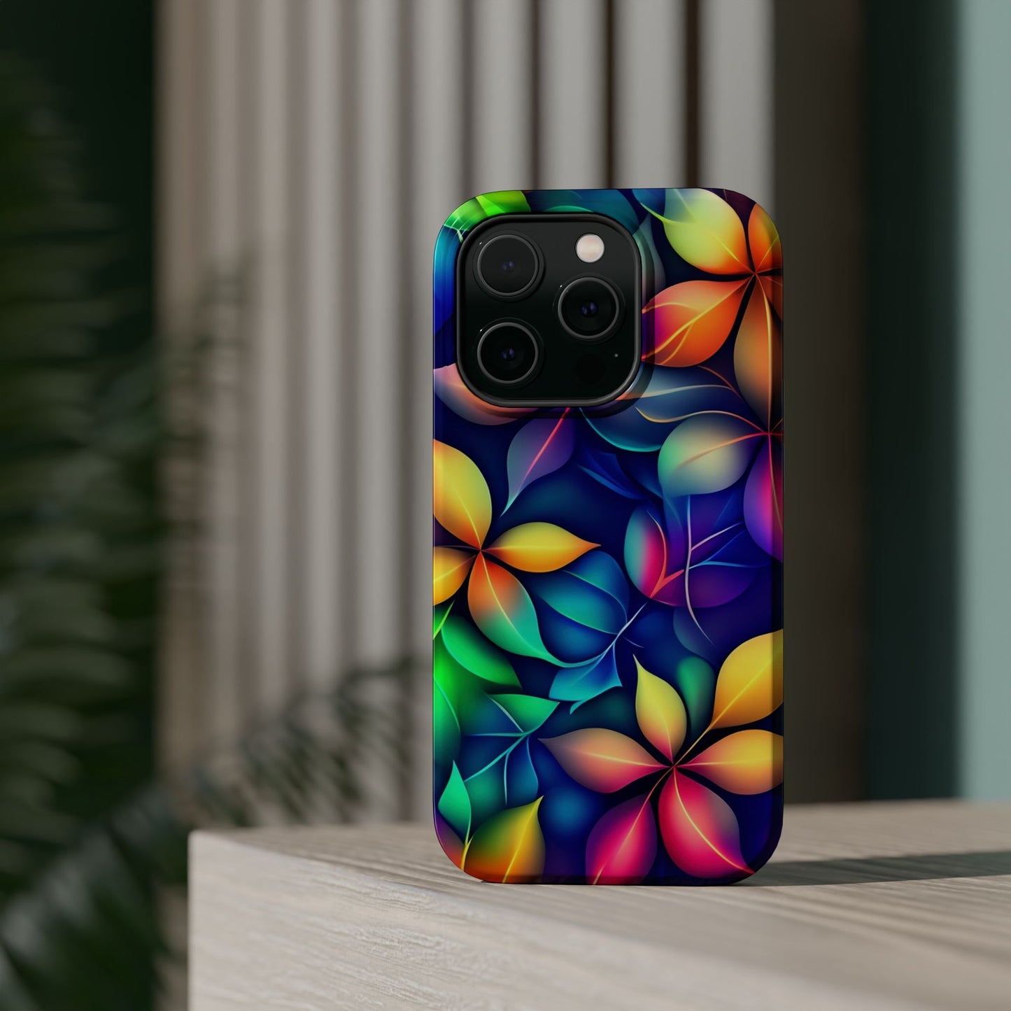 Floral Prism Magnetic Impact-Resistant Phone Case — Colorful Gradient Petal Design