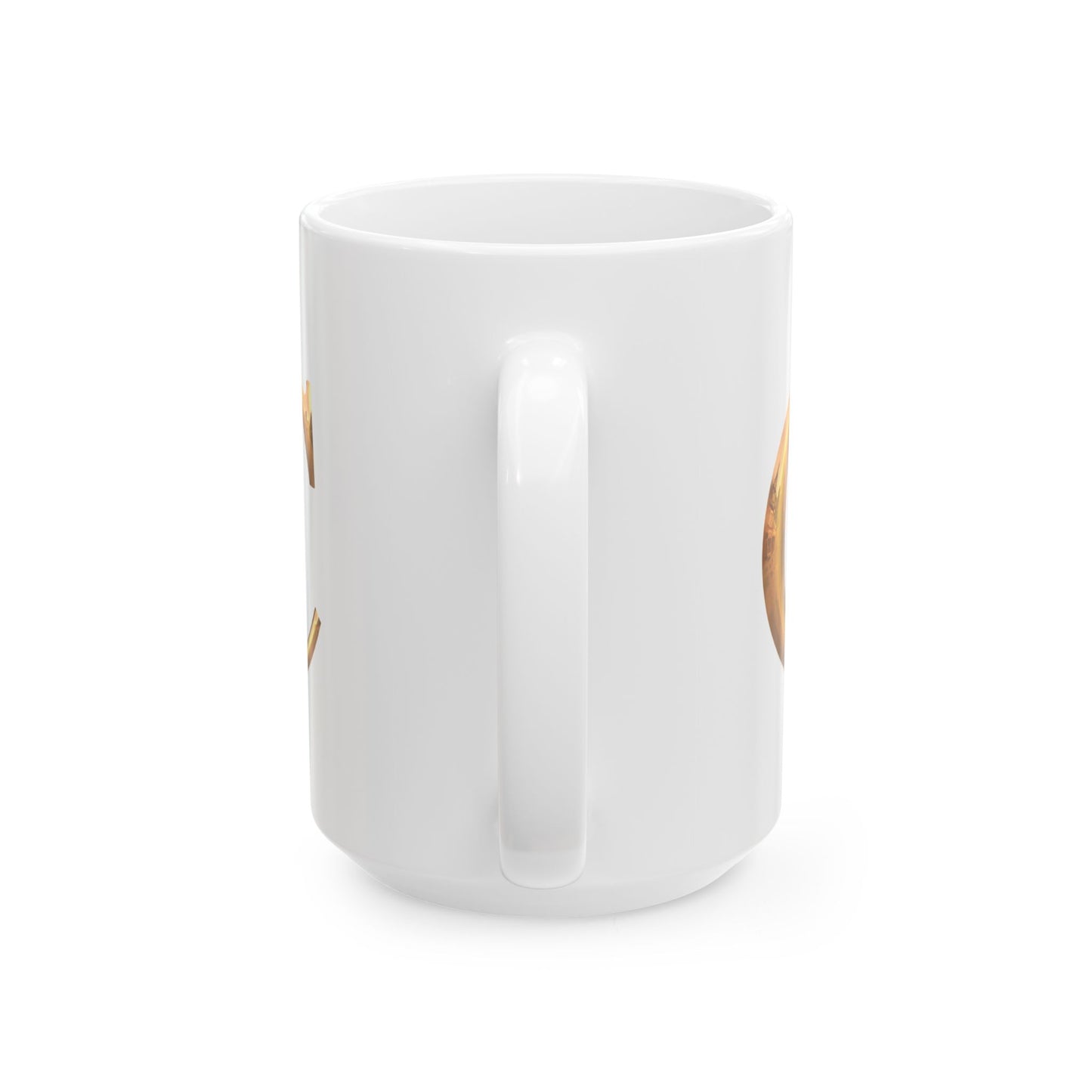 Elegant Golden Letter Ceramic Mug, Personalized Coffee Cup Letter C