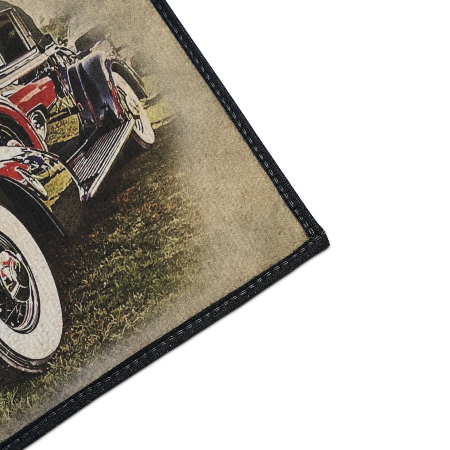 Vintage Classic Car Floor Mat — Retro Antique Auto Garage Rug