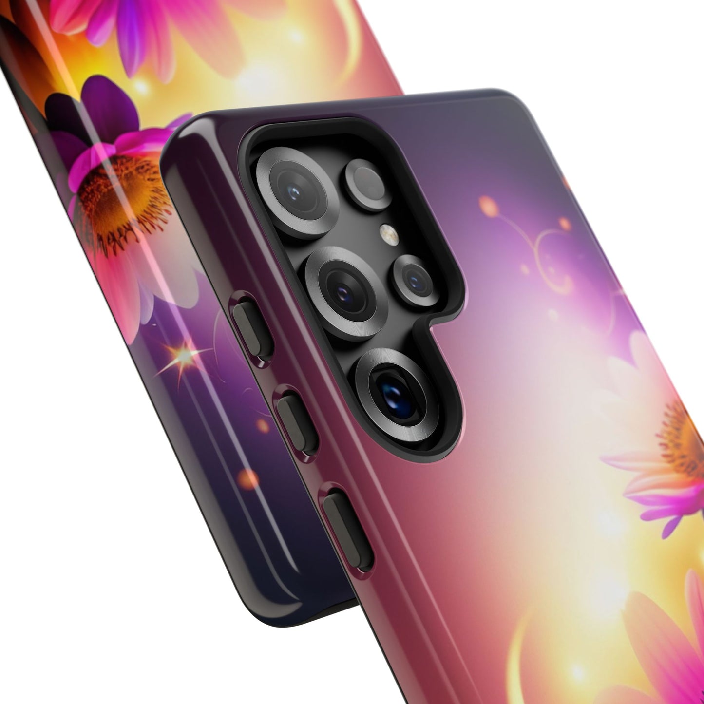 Floral Moonlight Phone Case – Purple Daisy Protective Cover