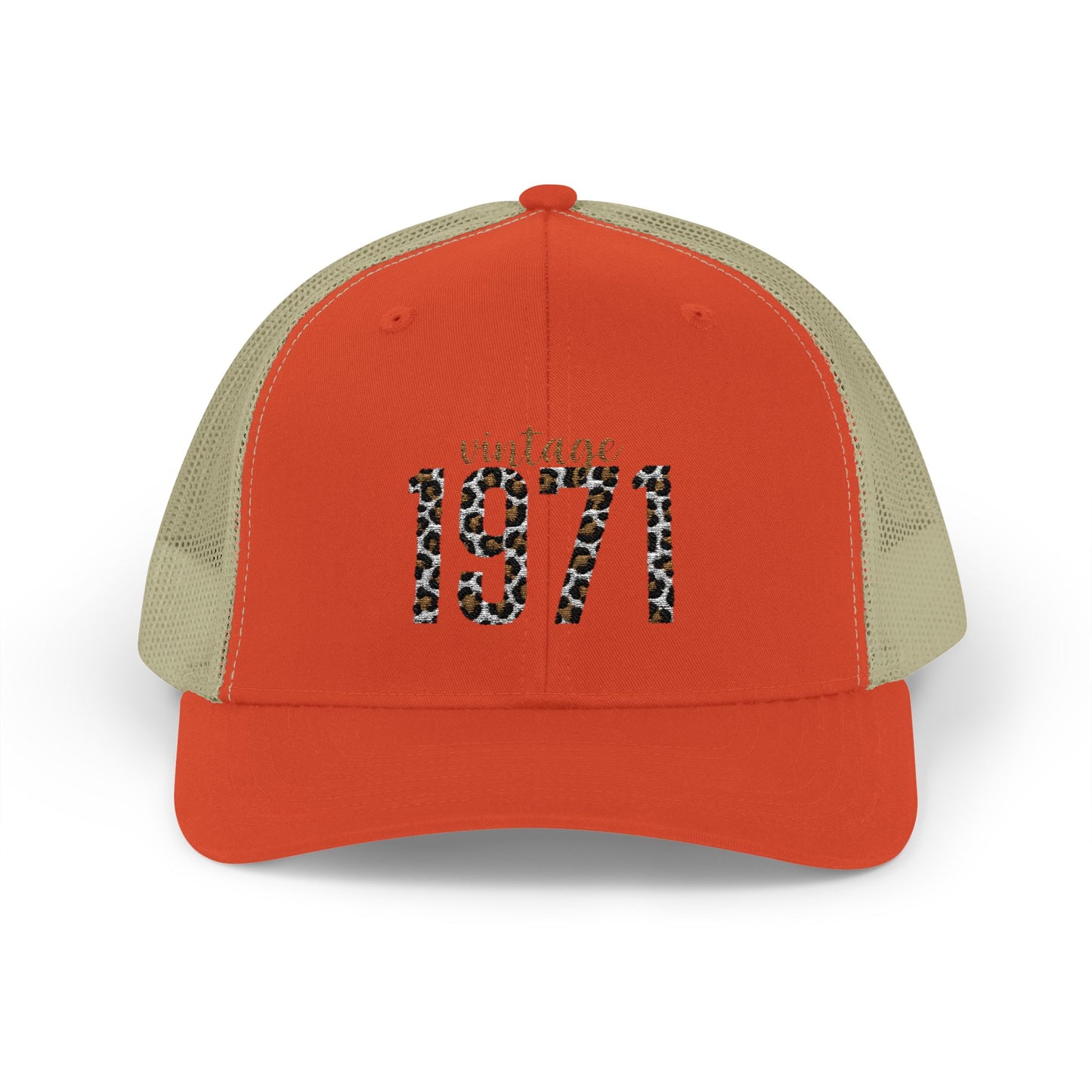 1971 Leopard Print Snapback Trucker Cap — Vintage Born in 1971 Birthday Gift