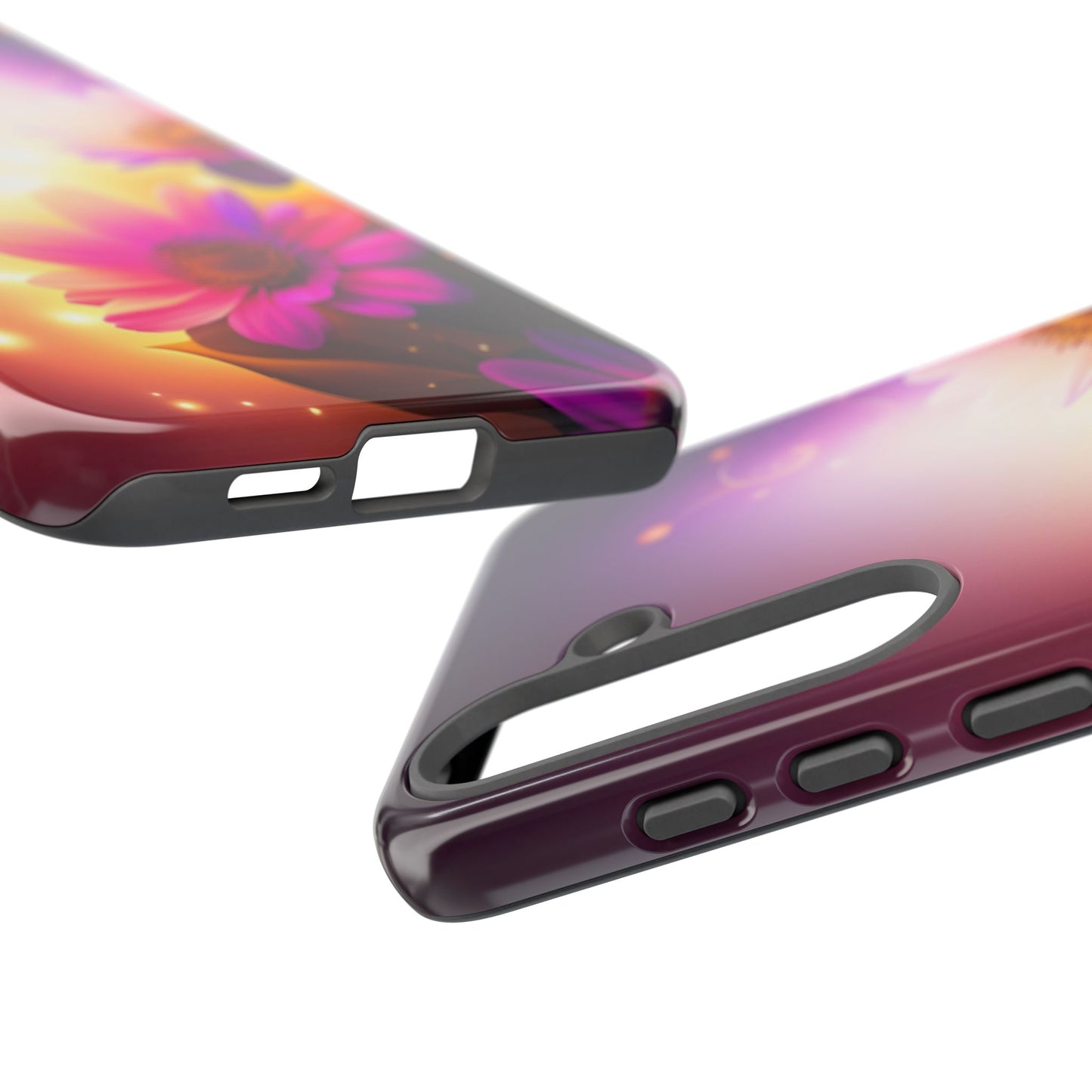 Floral Moonlight Phone Case – Purple Daisy Protective Cover