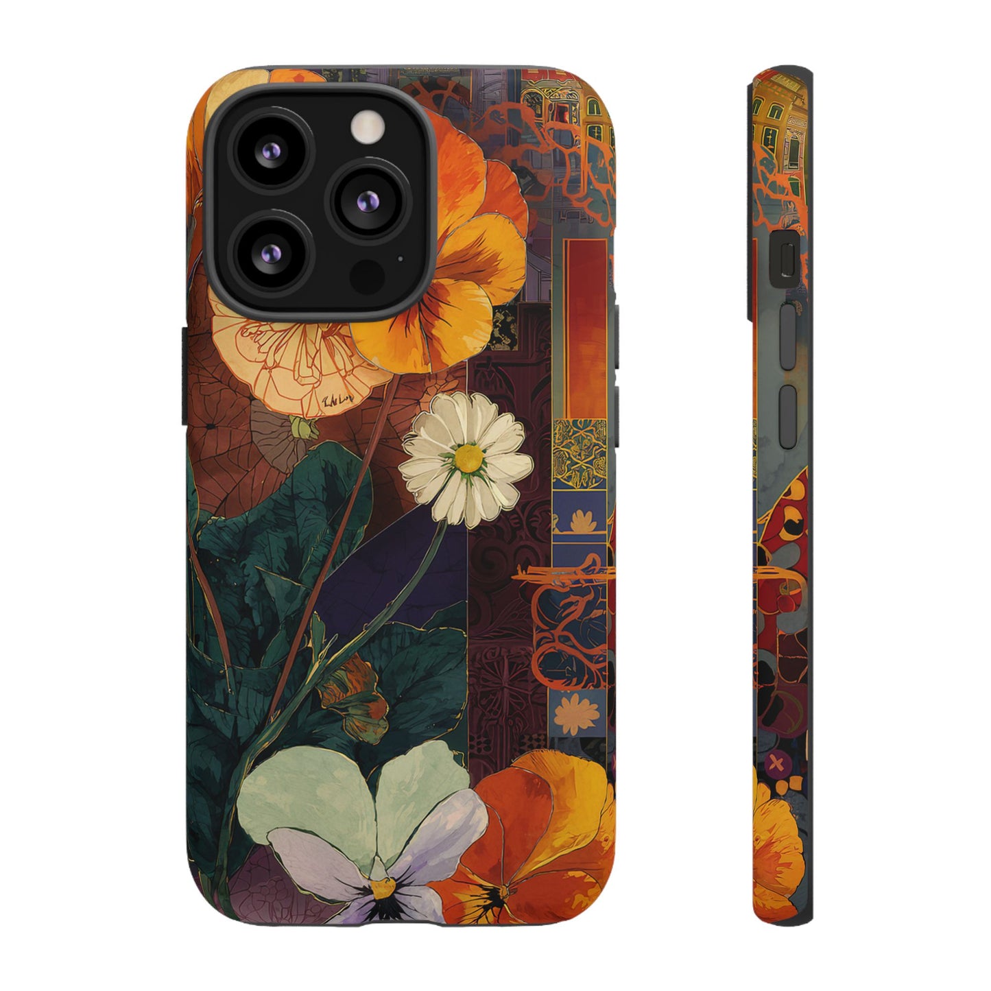 Floral Pansy Tough Phone Case — Vintage Botanical Protection