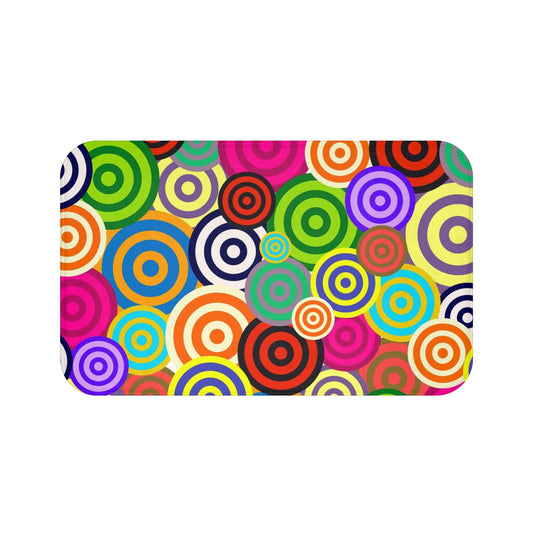 Colorful Circle Bath Mat, Vibrant Bathroom Decor, Fun Home Accents
