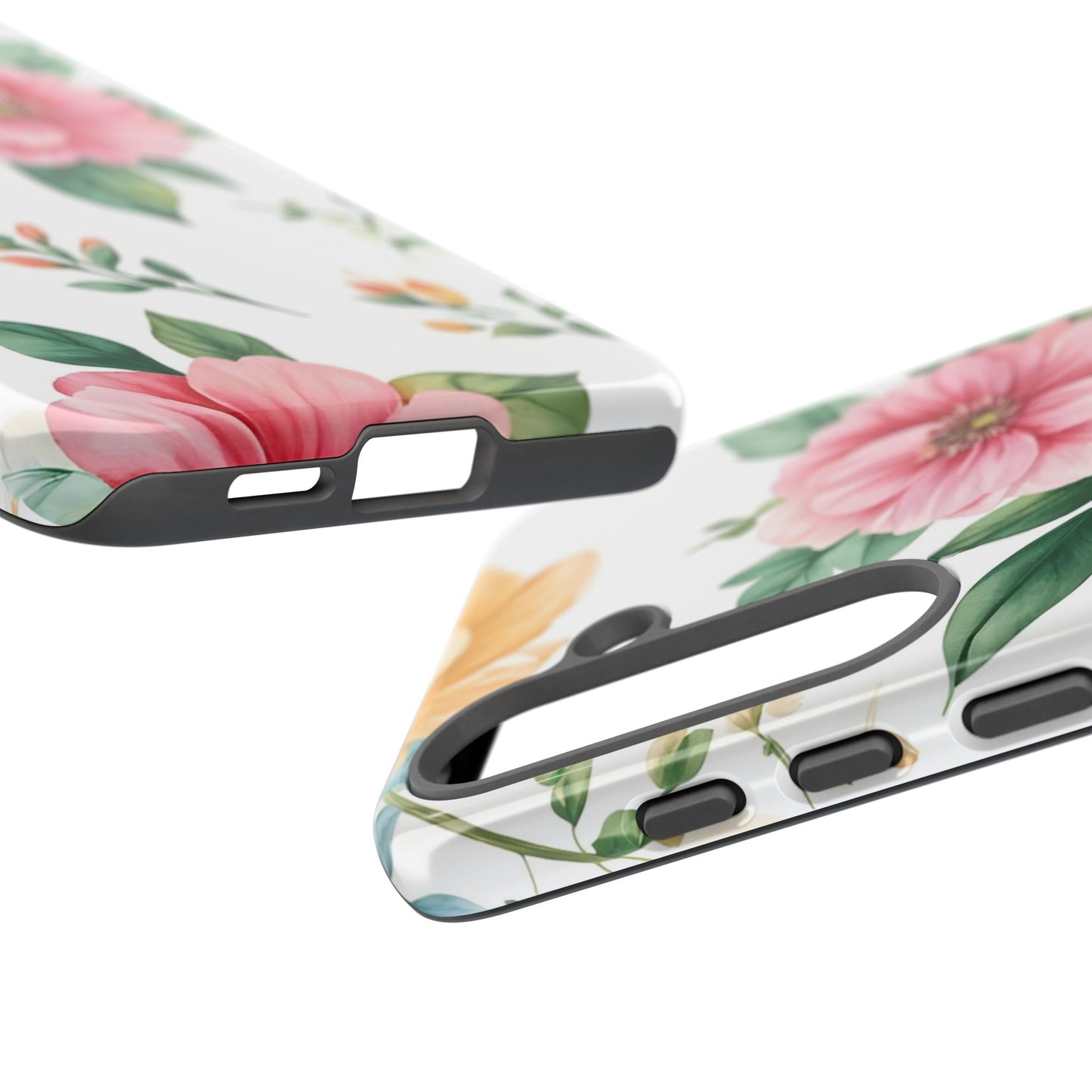 Floral Tough Phone Case — Pink Peony Protective Phone Cover