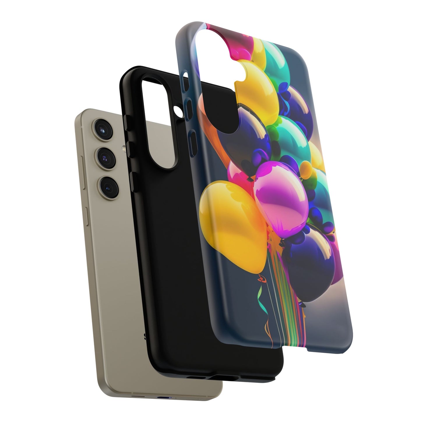 Colorful Balloon Tough Phone Case — Vibrant Party Balloons Protective Cover