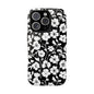 Floral Noir Tough Phone Case — Black & White Flower Protective Cover