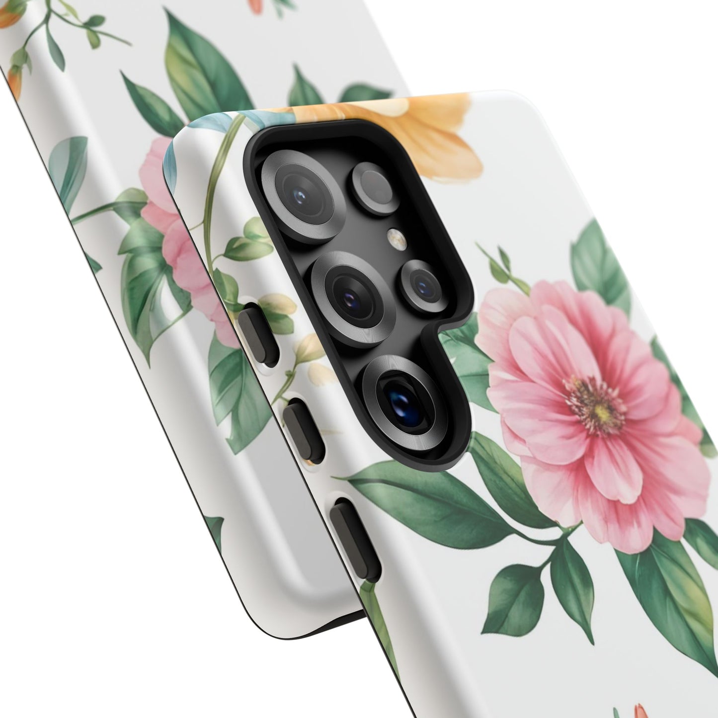 Floral Tough Phone Case — Pink Peony Protective Phone Cover