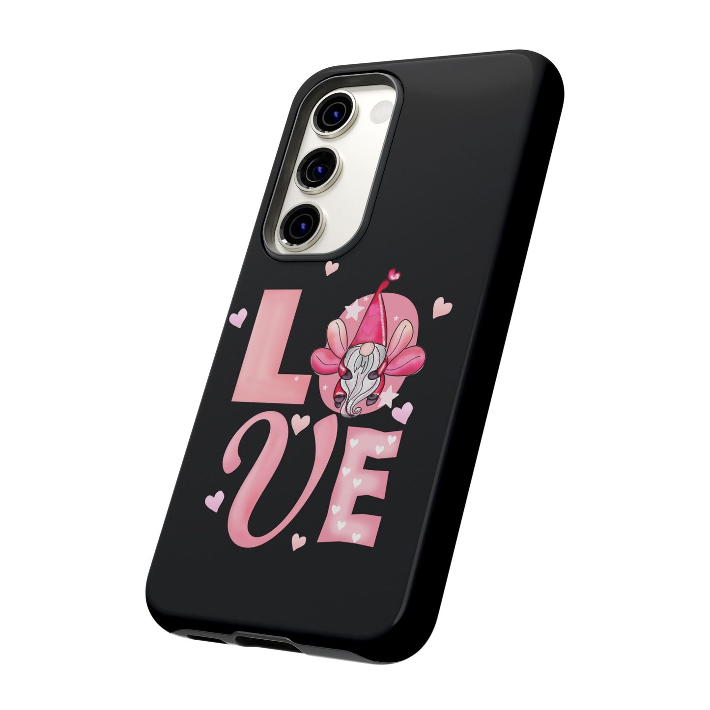 Love Gnome Phone Case — Cute Pink Heart Valentines Protective Case