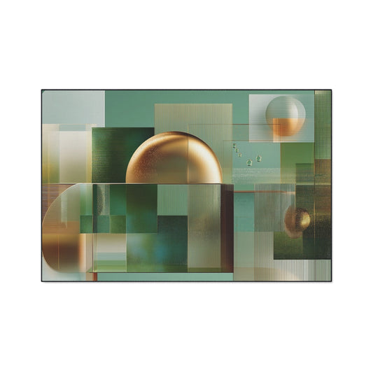 Geometric Gold Sphere Heavy-Duty Floor Mat