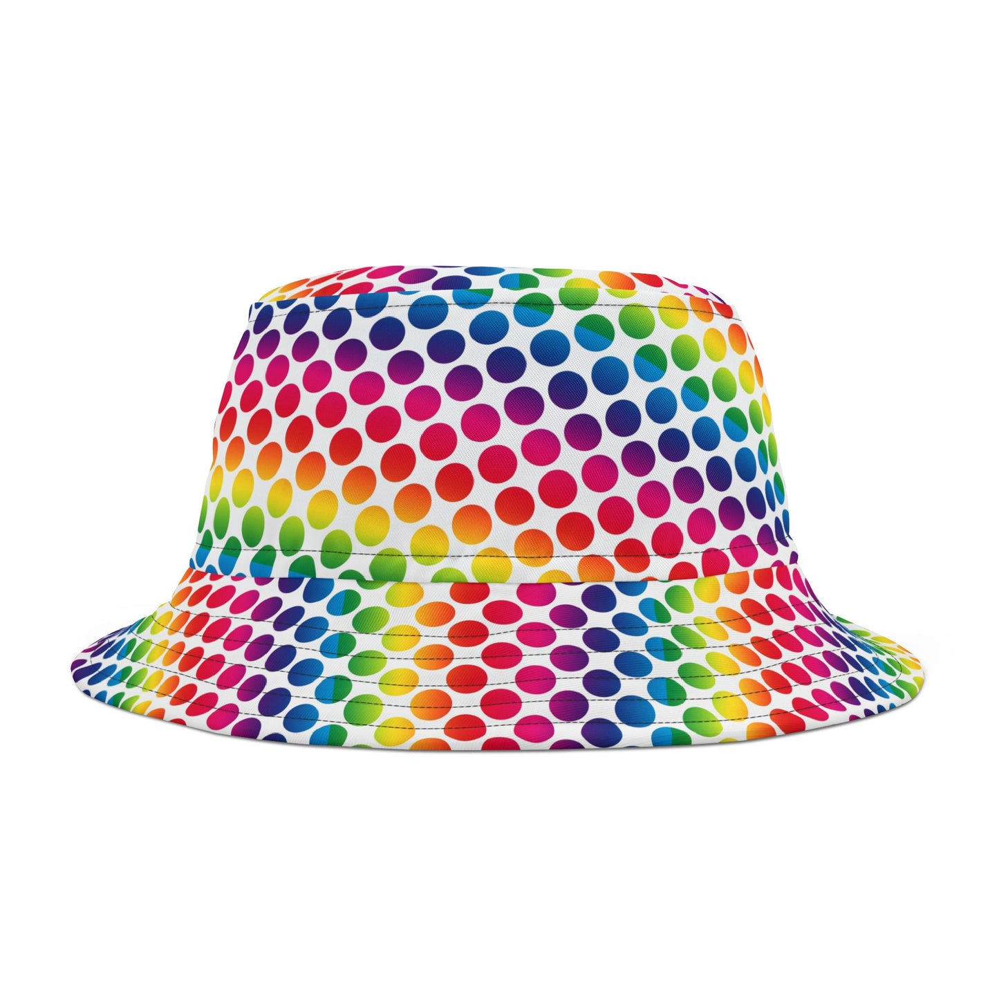 Vibrant Rainbow Polka Dot Bucket Hat, Summer Hat, Festival Accessory, Beachwear, Gift for Her, Fun Fashion