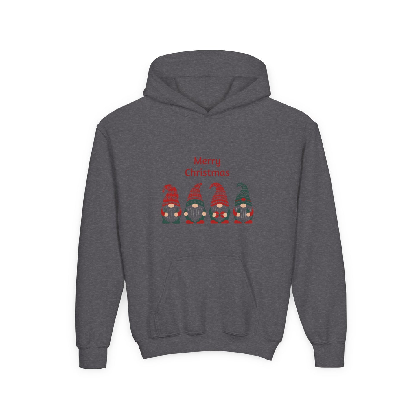 Youth Christmas Gnome Hoodie - "Merry Christmas" Holiday Kids Sweatshirt