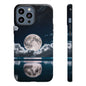 Moonlit Reflection Phone Case — Night Sky Moon & Clouds Tough Case