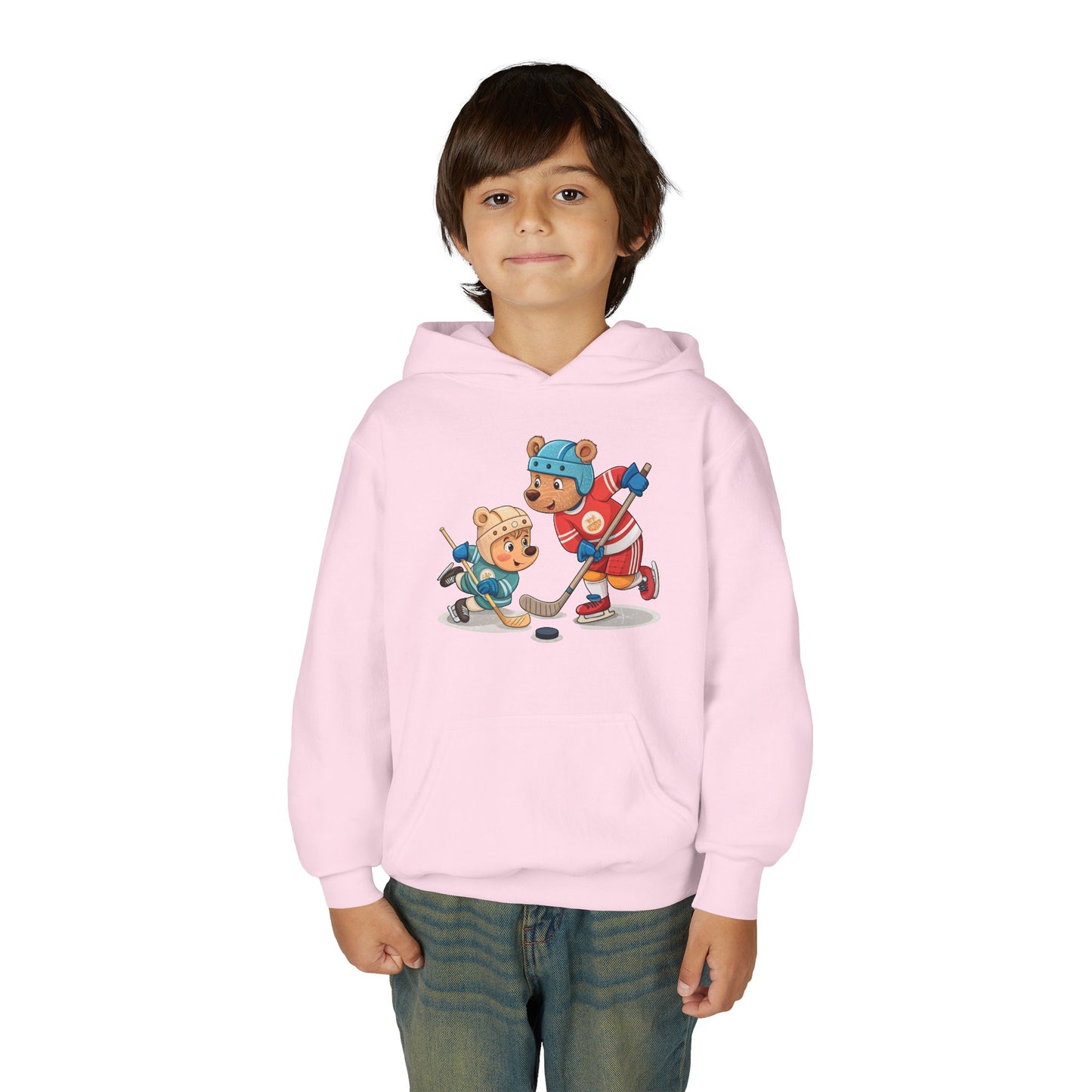 Youth Hockey Hoodie - Cute Kids Ice Hockey Players Pullover (Add Name)