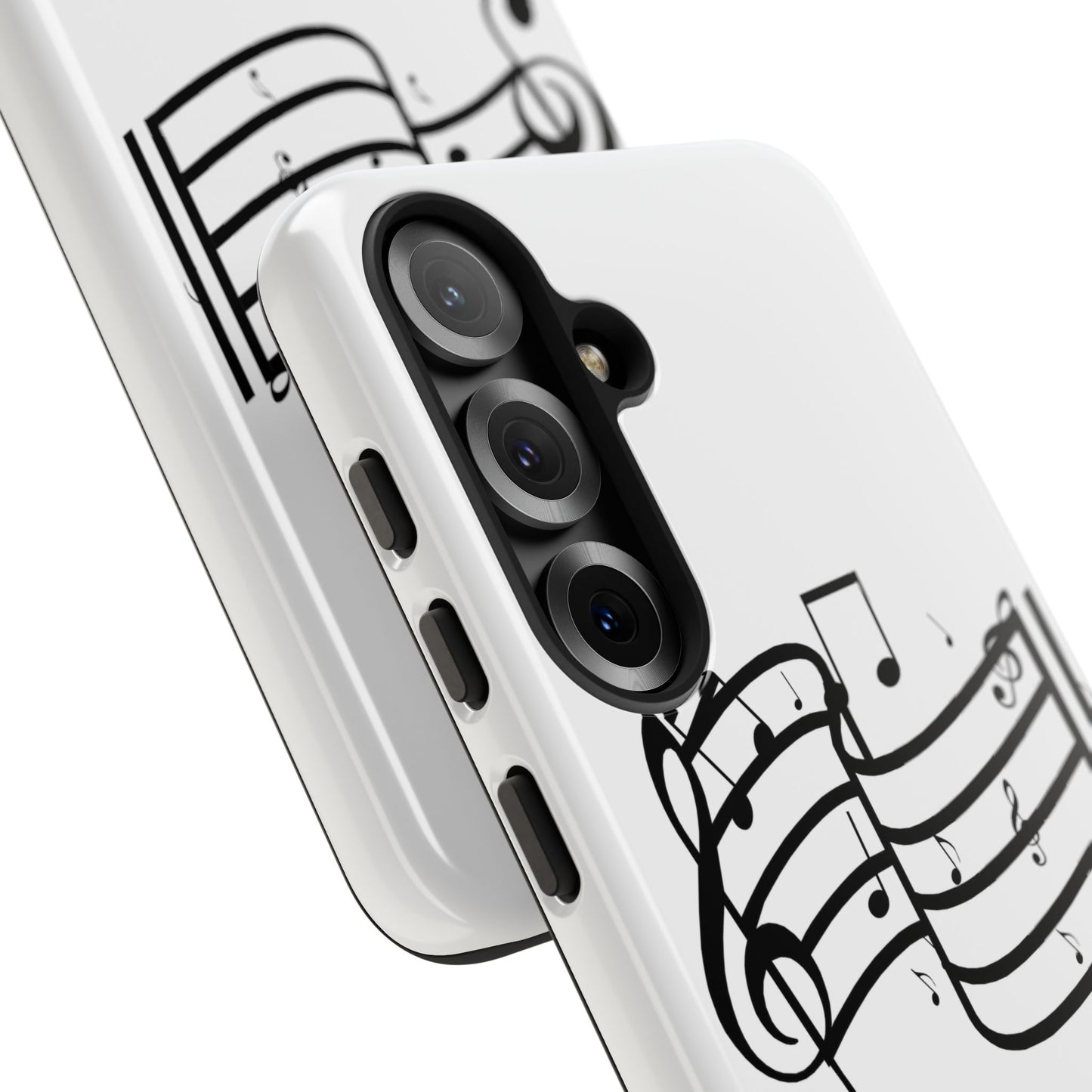 Musical Notes Phone Case — Black Treble Clef Music Staff Tough Case