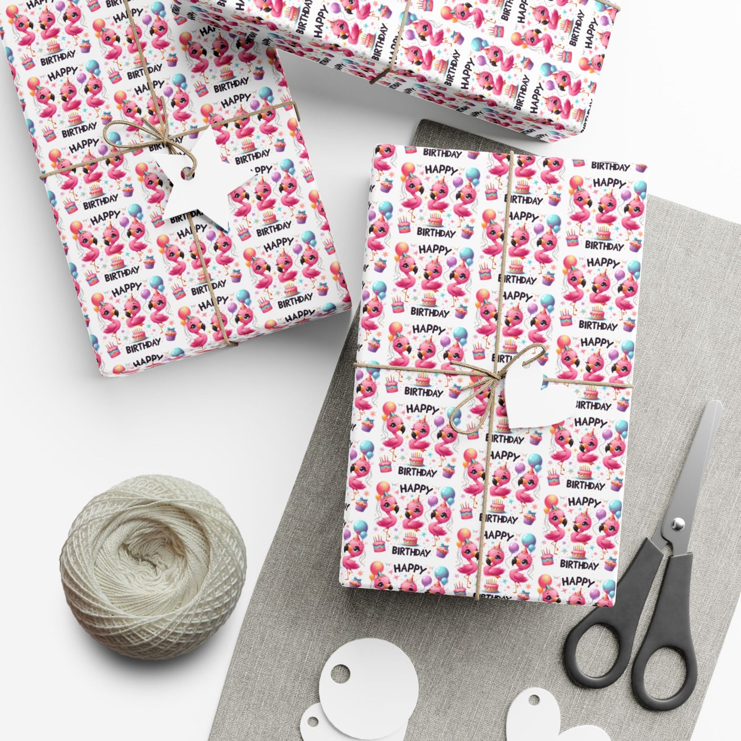 Birthday Floral Gift Wrap Paper — "Happy Birthday" Patterned Wrapping Paper