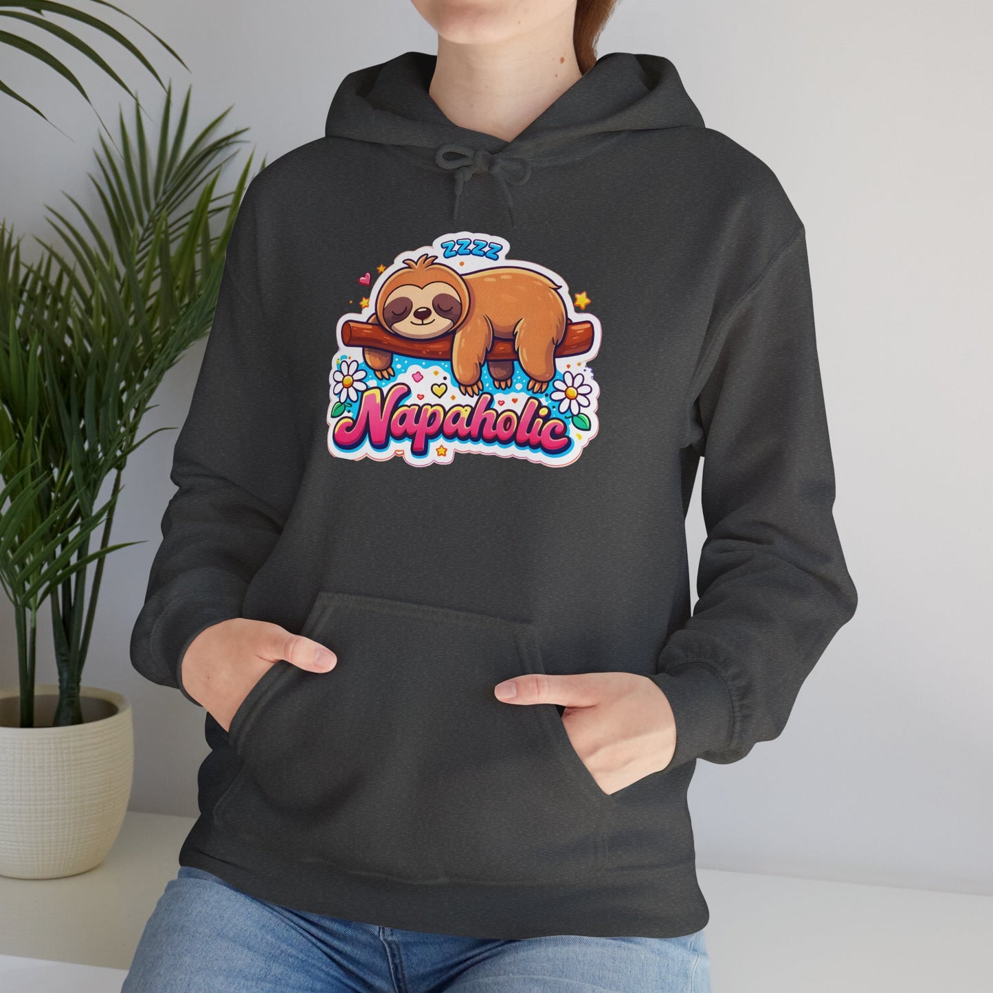 Napaholic Sloth Hoodie — Cute Sleepy Sloth Graphic Sweatshirt