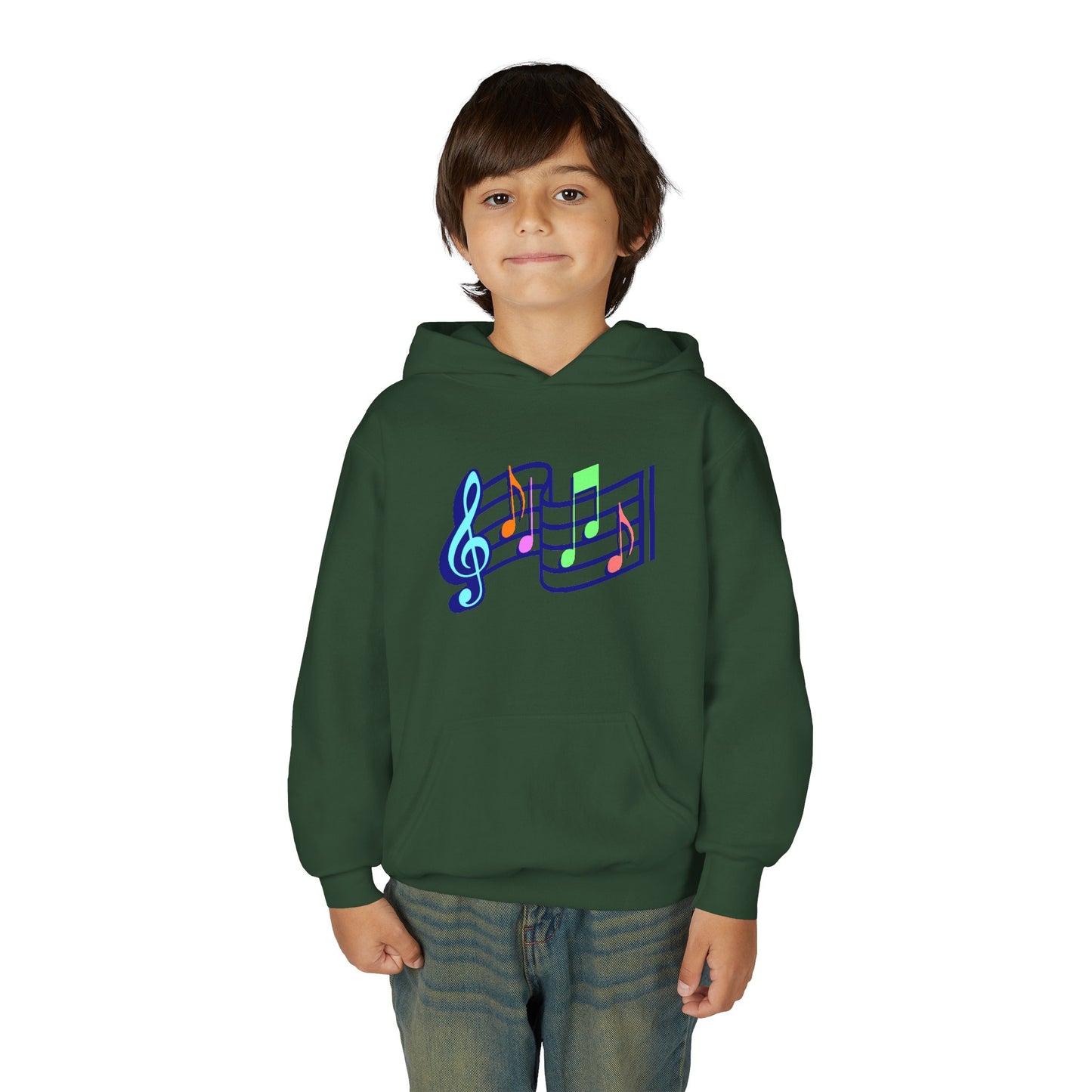 Kids Music Notes Hoodie — Colorful Treble Clef & Sheet Music Sweatshirt