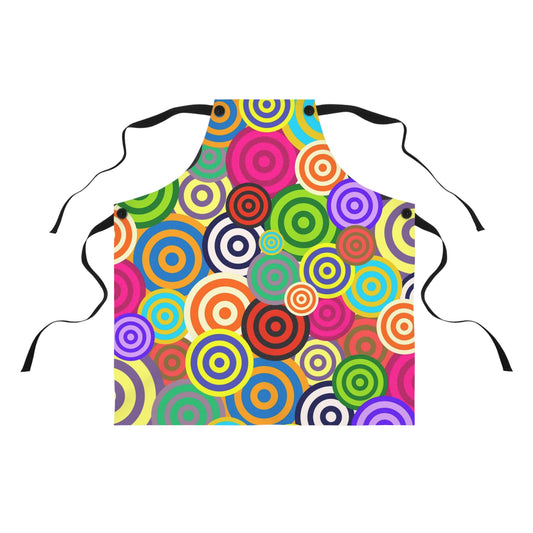 Colorful Circles Apron, Fun Cooking Gift, Baking, Kitchen Decor, Chef Apron, Unique Design, Colorful Kitchenware, Artistic Aprons