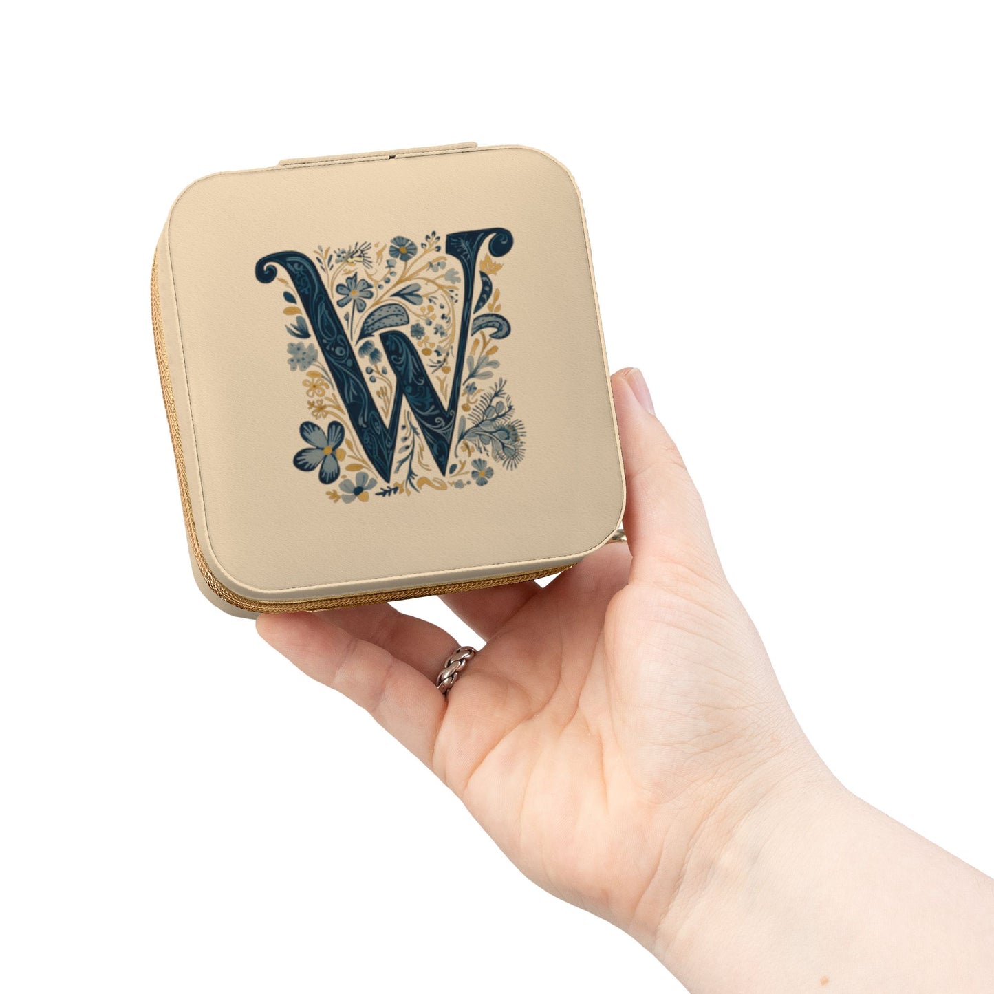 Personalized Monogram Jewelry Travel Case – Compact Pink W Organizer Box