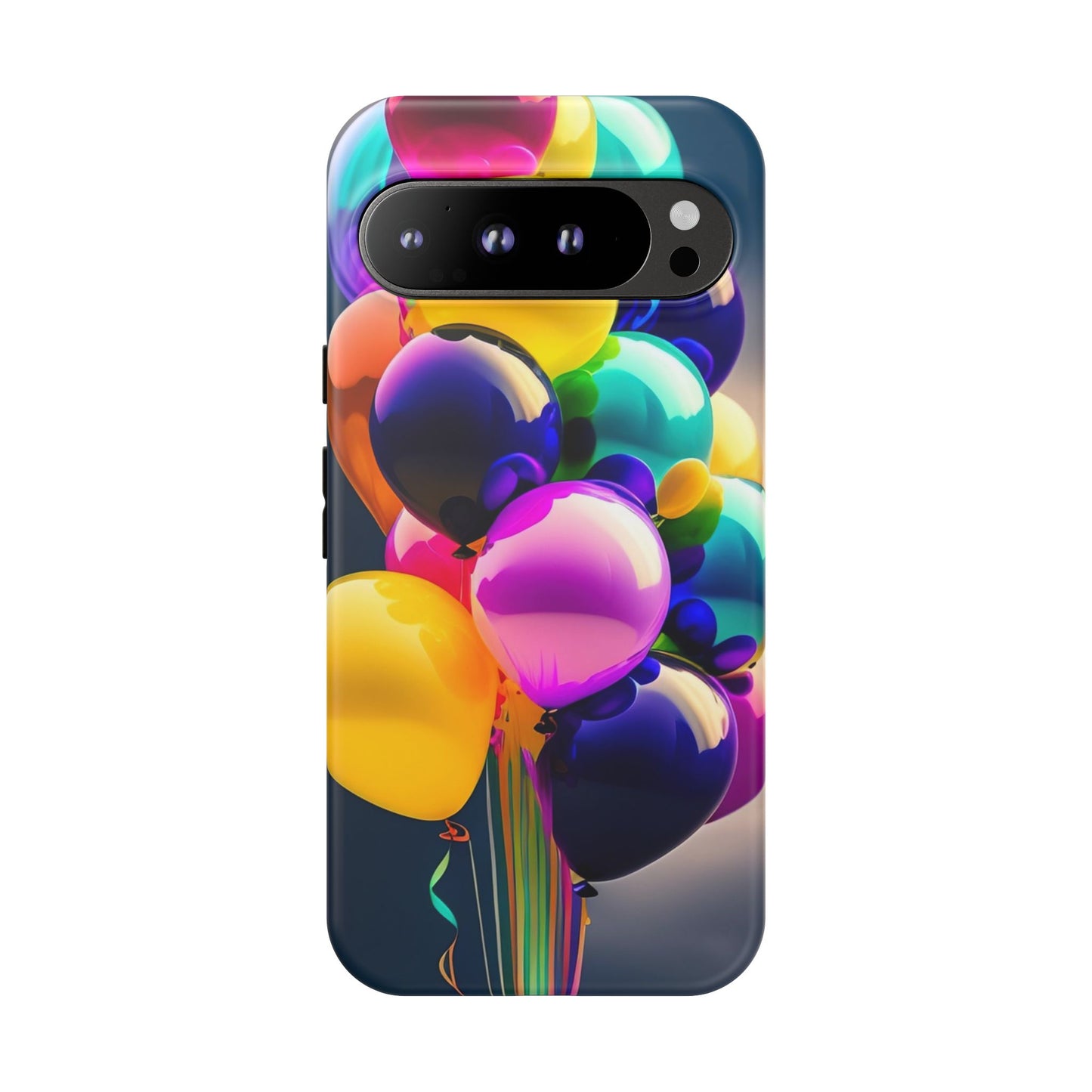 Colorful Balloon Tough Phone Case — Vibrant Party Balloons Protective Cover