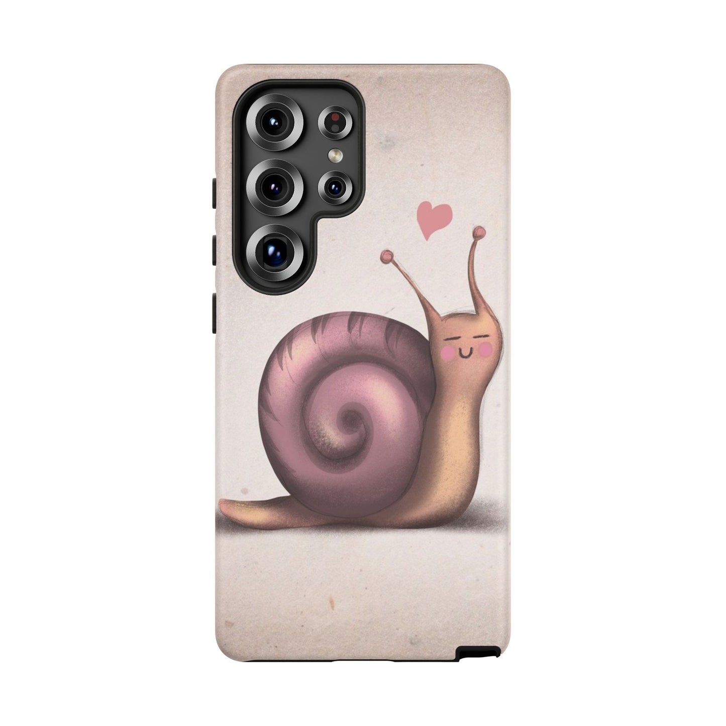 Cute Snail Phone Case — Pink Heart Cartoon Protective iPhone Cover