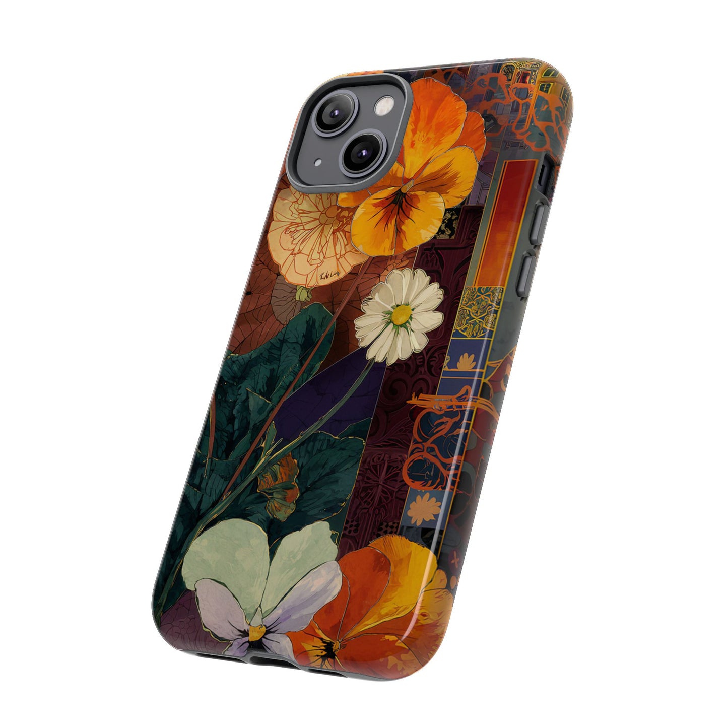 Floral Pansy Tough Phone Case — Vintage Botanical Protection
