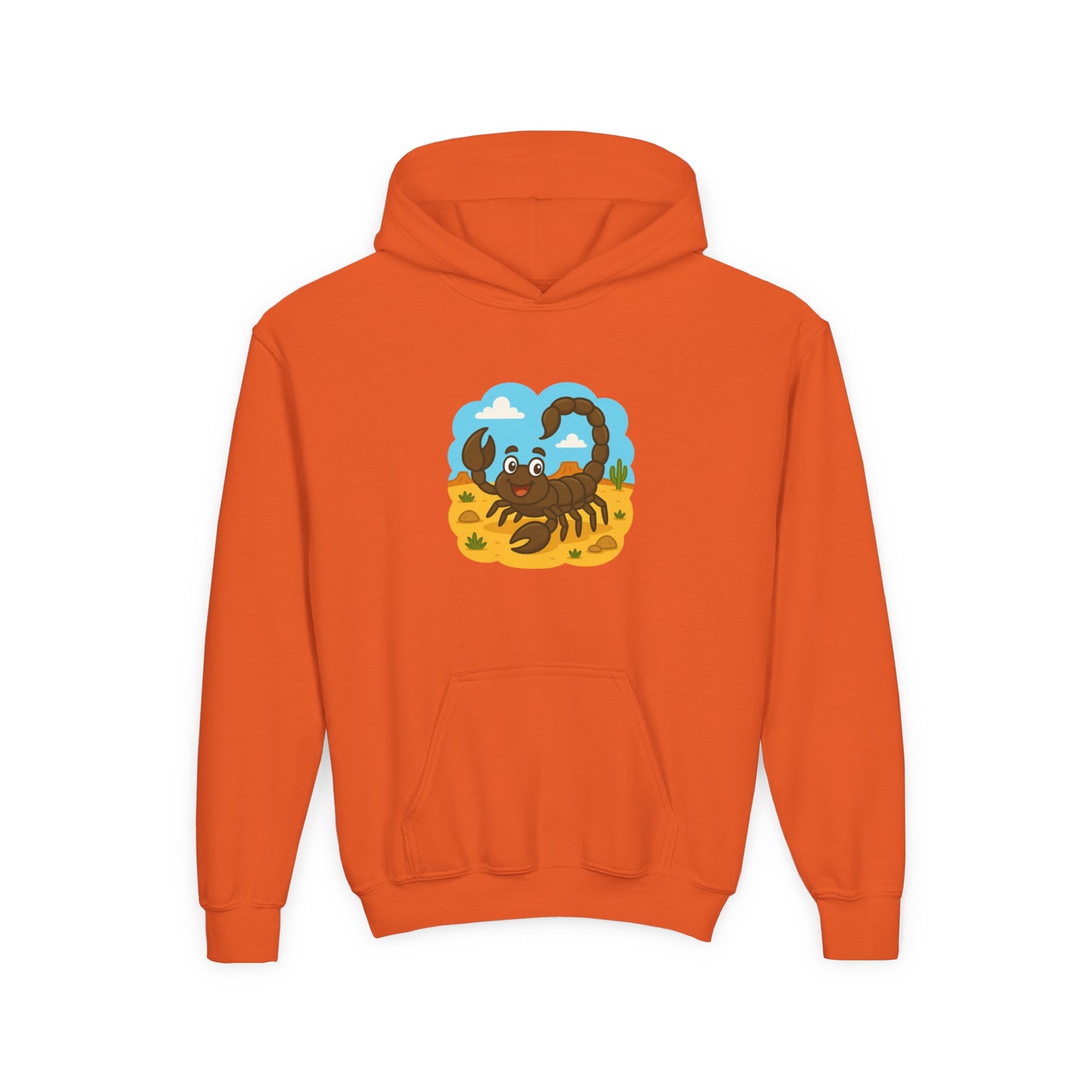 Smiling Scorpion Youth Hoodie | Desert Cartoon Scorpion Kids Sweatshirt