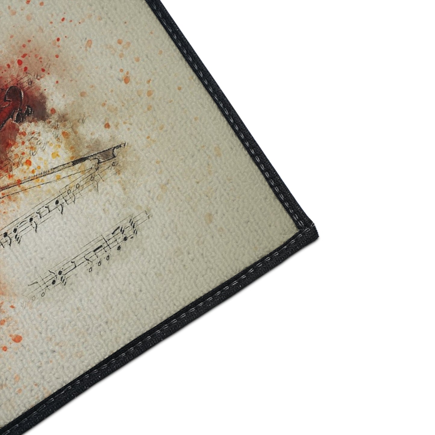 Violin Watercolor Music Heavy-Duty Floor Mat — Musical Notes Entry Rug
