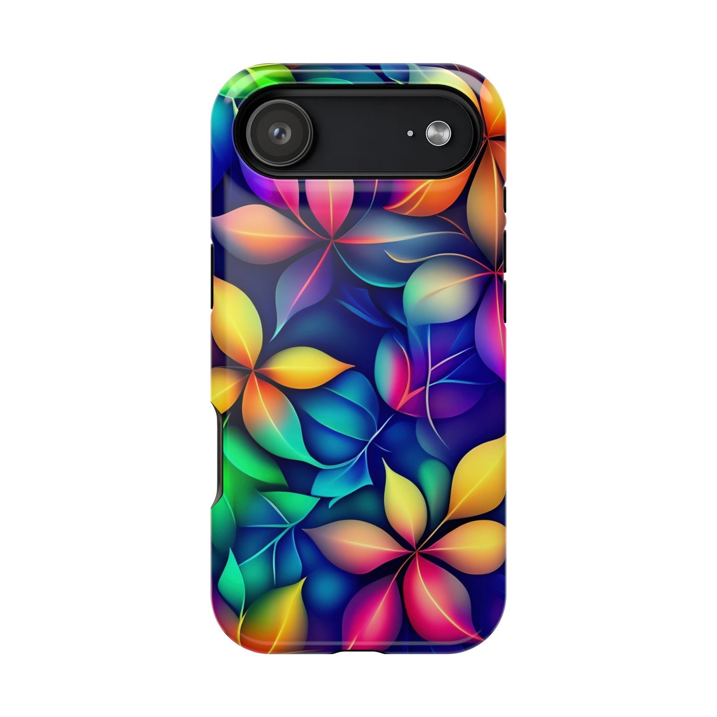 Floral Prism Magnetic Impact-Resistant Phone Case — Colorful Gradient Petal Design