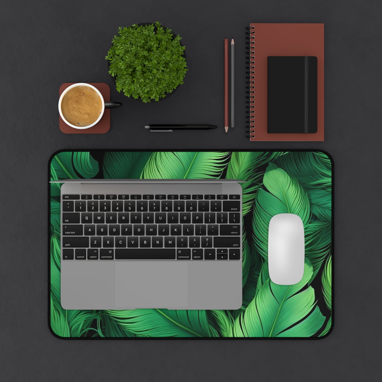 Tropical Leaf Desk Mat - Office Decor, Gaming Mouse Pad, Home Office Accessories, Nature Inspired Gift, Greenery Desk Decor
