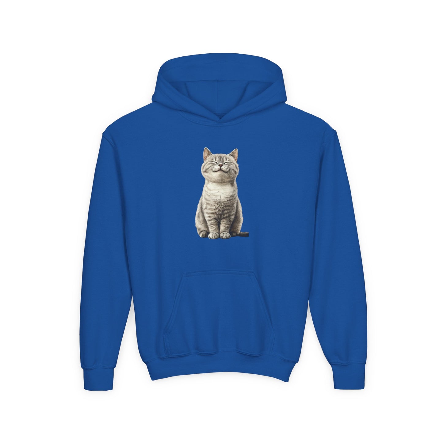 Kids Cat Hoodie – Cute Sitting Kitten Youth Hooded Sweatshirt