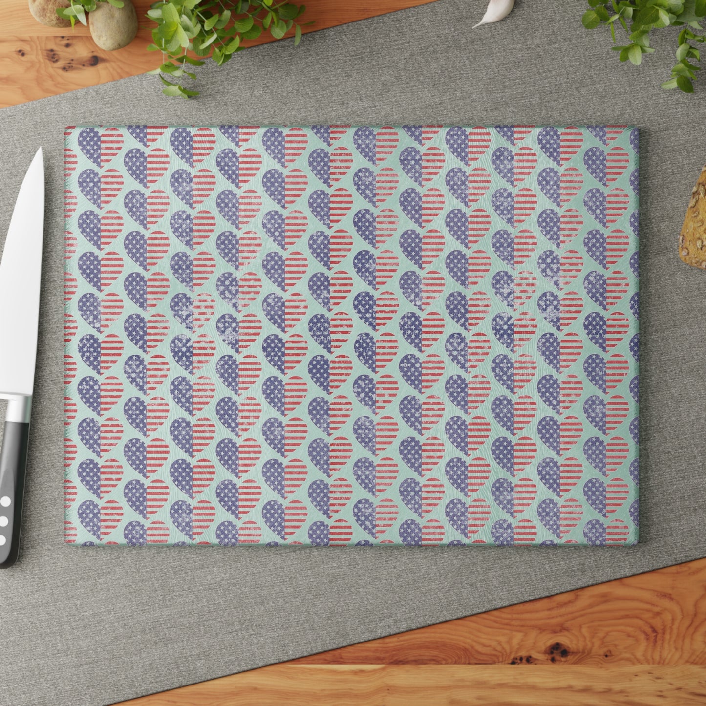 Patriotic Glass Cutting Board for Home Chefs