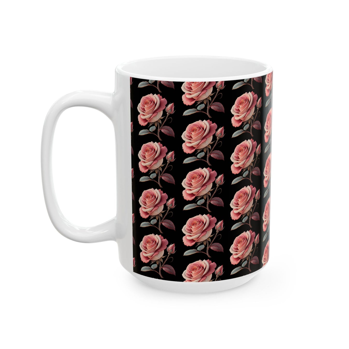 Ceramic Mug, (11oz, 15oz) Roses