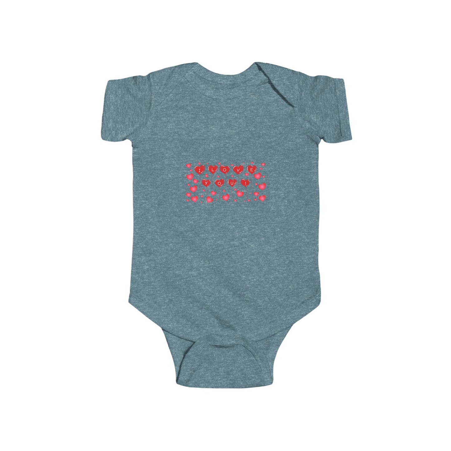 Infant Bodysuit — Red Heart Pattern Baby Onesie (Valentine’s Day)