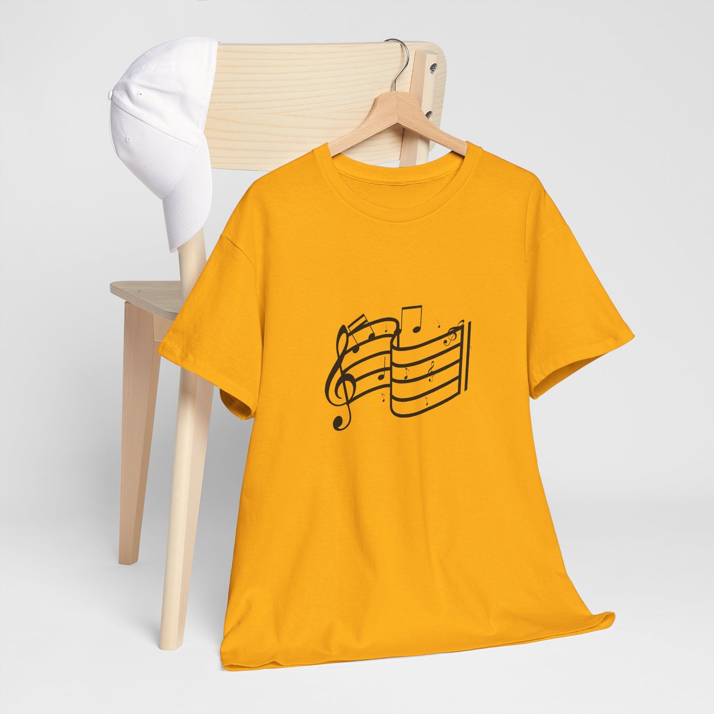 Music Notes T‑Shirt — Minimalist Sheet Music Tee for Musicians & Music Lovers