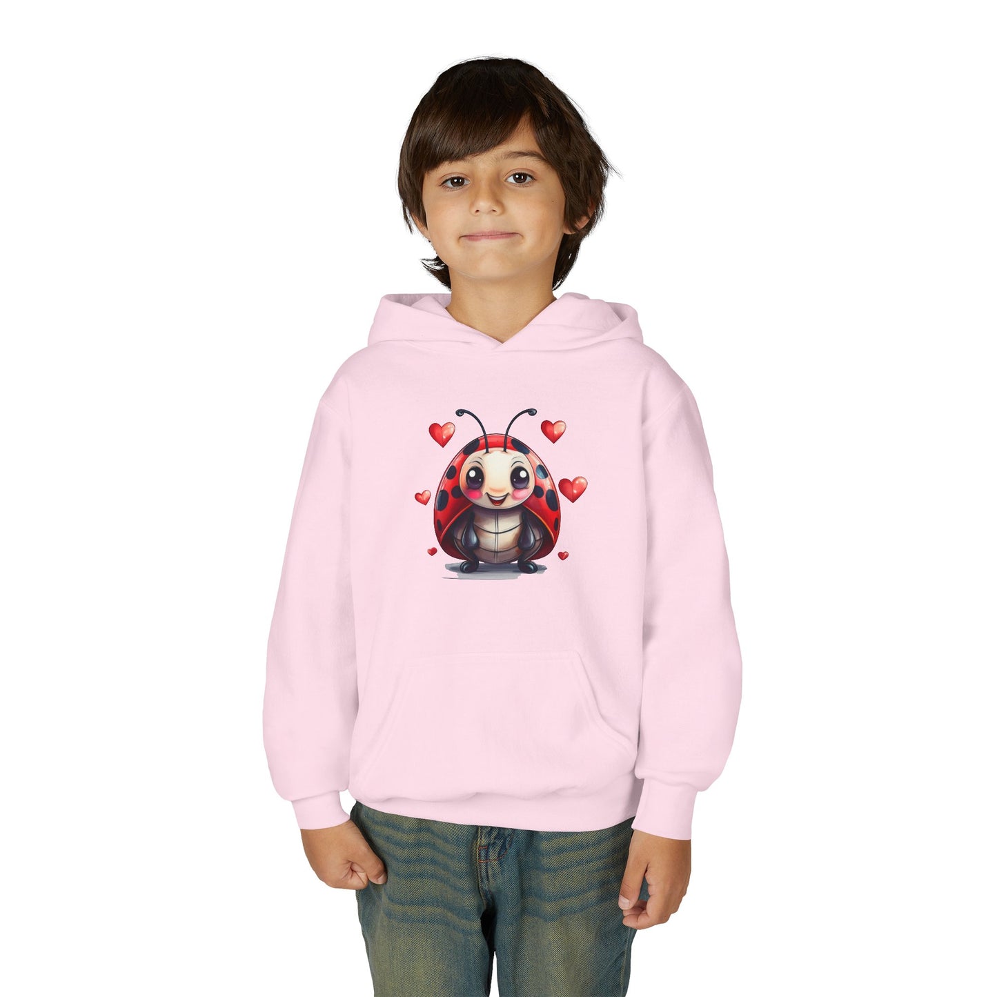 Cute Ladybug with Hearts Hoodie | Kids Valentine Sweatshirt