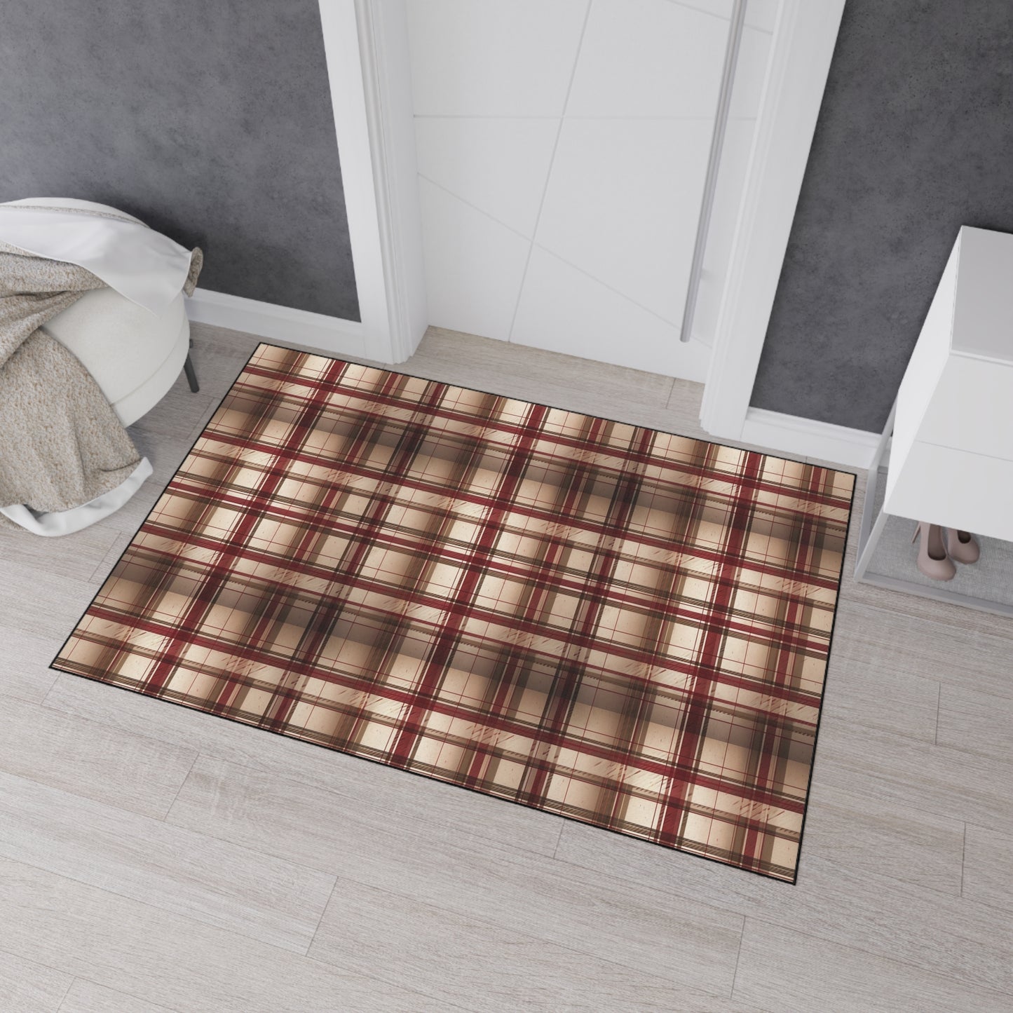 Plaid Floor Mat — Heavy-Duty Non-Slip Rug for Entryway, Kitchen & Mudroom
