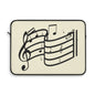 Music Notes Laptop Sleeve — Musical Treble Clef & Staff Design