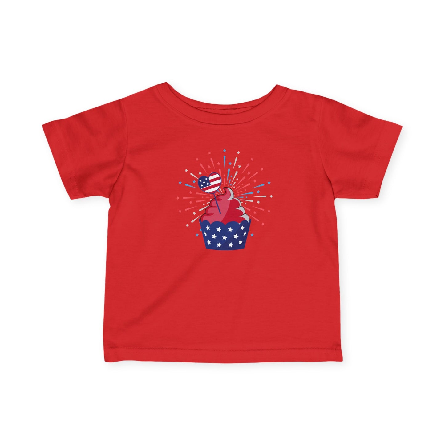 Patriotic Infant Tee with Cupcake Design, Baby Independence Day Outfit, 4th of July Celebration Shirt, Cute Toddler Tee, Summer Party [...]