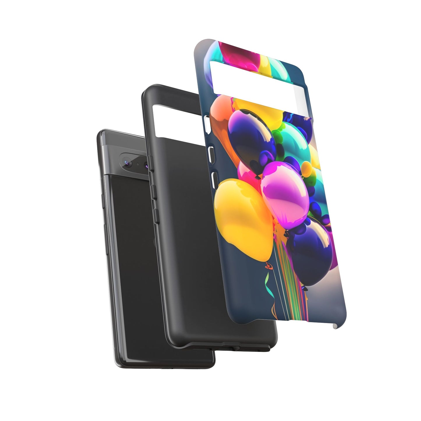 Colorful Balloon Tough Phone Case — Vibrant Party Balloons Protective Cover