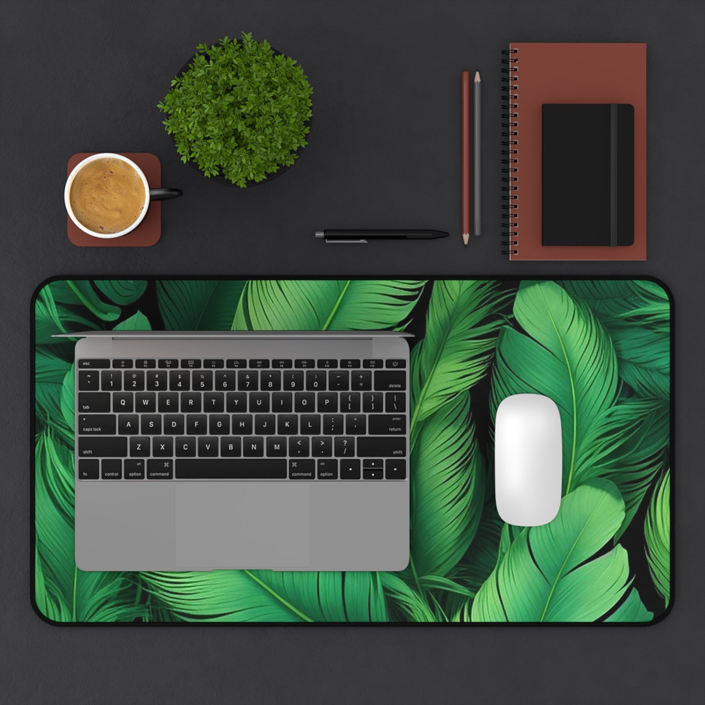 Tropical Leaf Desk Mat - Office Decor, Gaming Mouse Pad, Home Office Accessories, Nature Inspired Gift, Greenery Desk Decor