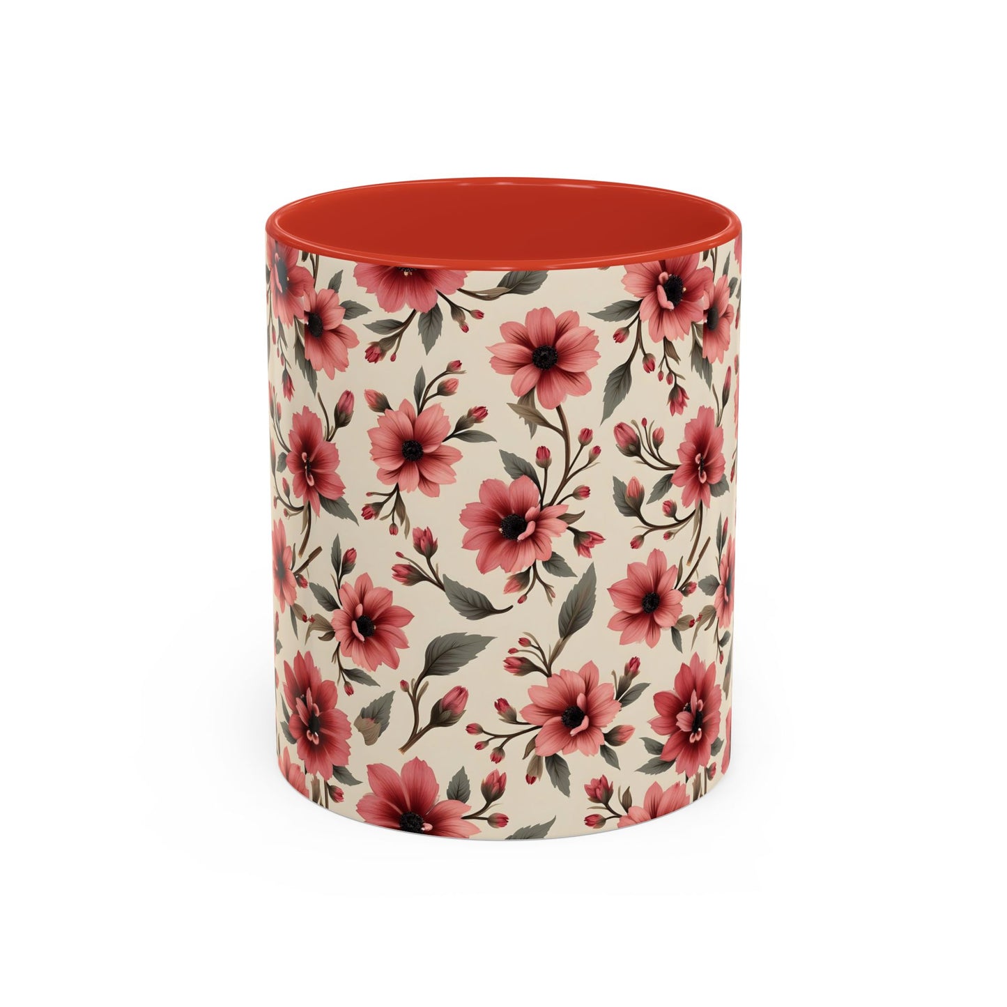 Floral Accent Coffee Mug, Cute Gift for Her, Coffee Lover's Mug, Mother's Day Gift, Housewarming Tea Mug