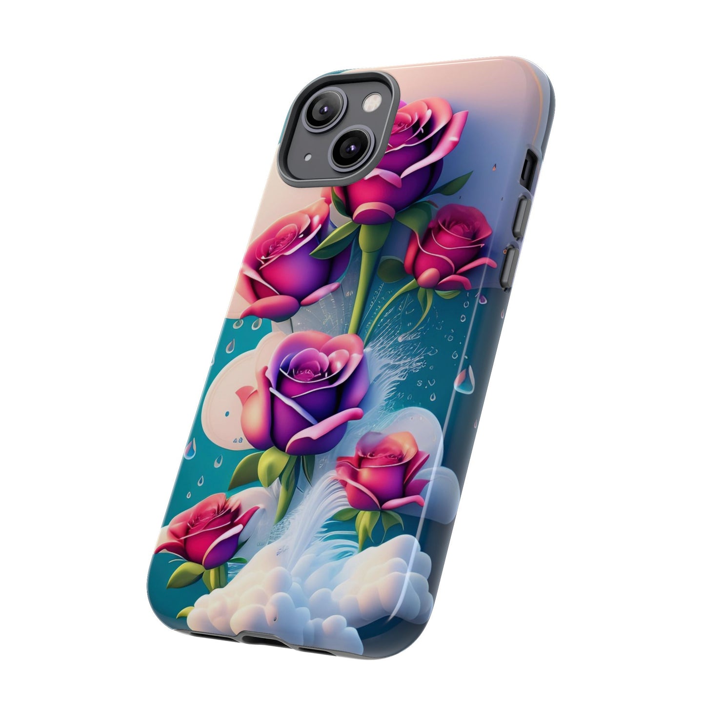 Floral Dream Tough Phone Case — Rose Bouquet Clouds Design