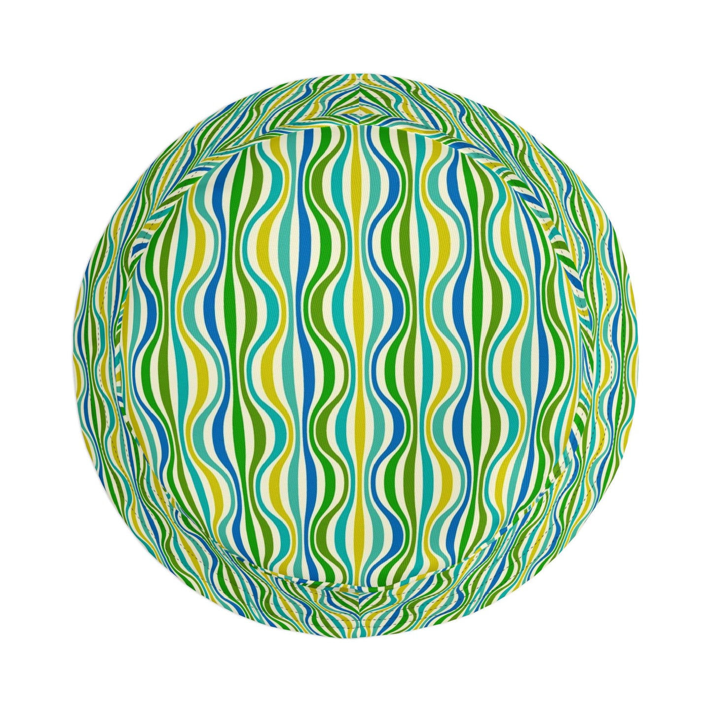 Green Wave Pattern Bucket Hat — Retro Groovy Summer Sun Hat