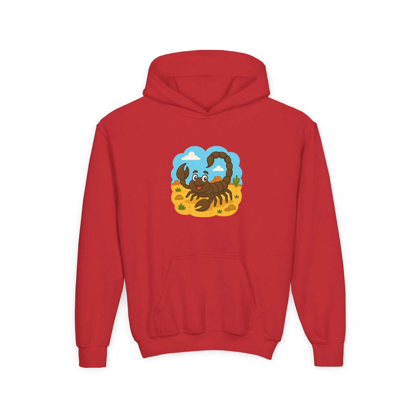 Smiling Scorpion Youth Hoodie | Desert Cartoon Scorpion Kids Sweatshirt