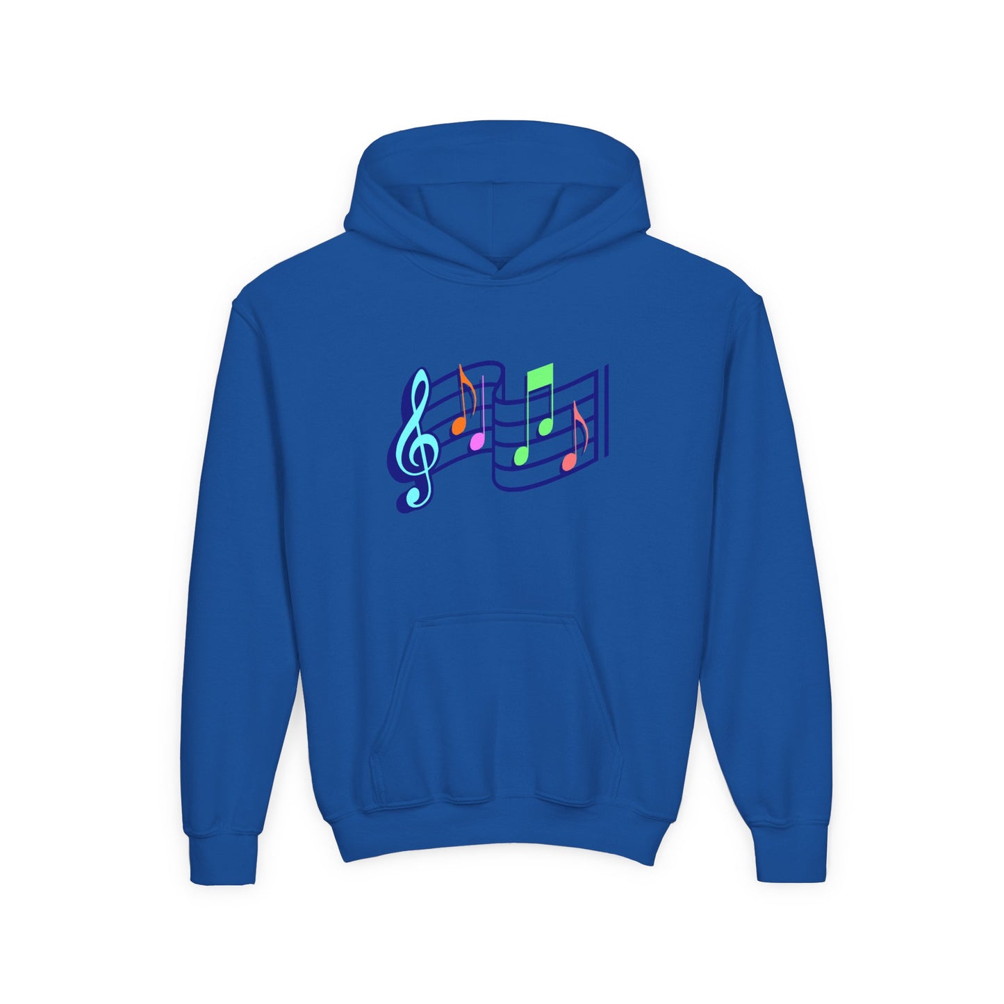 Kids Music Notes Hoodie — Colorful Treble Clef & Sheet Music Sweatshirt