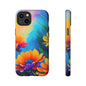Floral Burst Tough Phone Case — Vibrant Watercolor Flowers Protective Cover